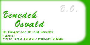 benedek osvald business card